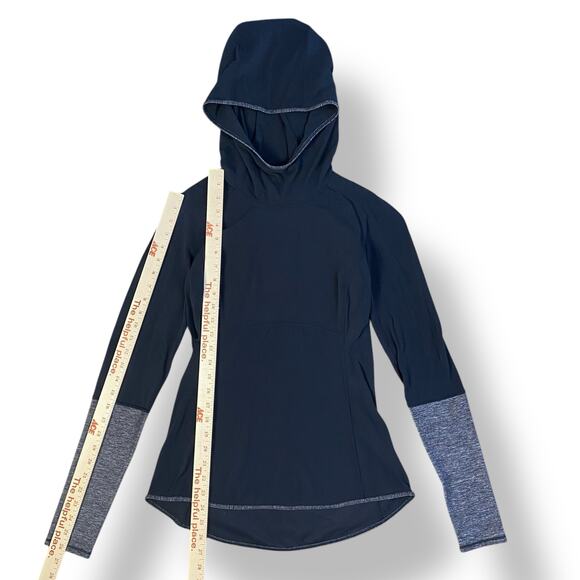 Lululemon Athletica‎ Shape Up Long Sleeve Hoodie Womens Size 6 Black Gray - Picture 4 of 6